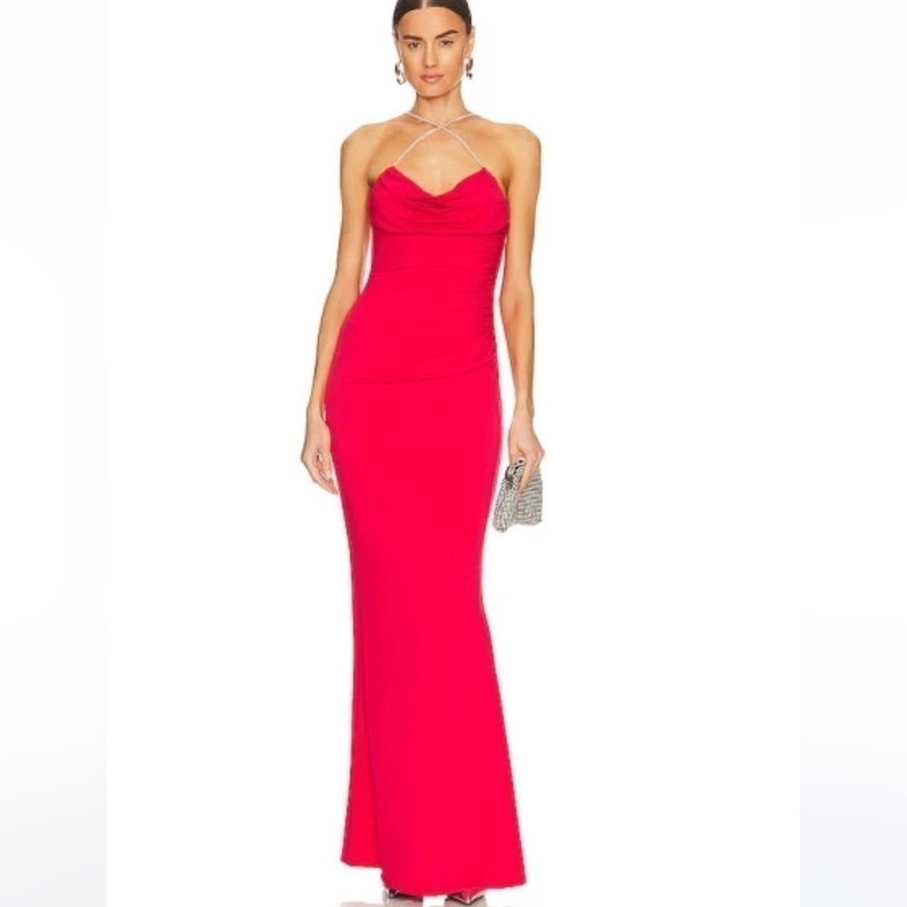 Katie May X Revolve Lolita Sequins Gown Maxi Dress in Cherry.Size S